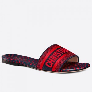 Dior Dway Slides In Hearts I Love Paris Embroidered Cotton
