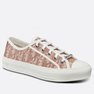 Dior Walk'n'Dior Sneakers In Nude Oblique Embroidered Cotton