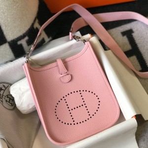 Hermes Evelyne III Mini Bag In Pink Clemence Leather