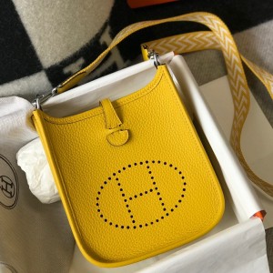 Hermes Evelyne III Mini Bag In Yellow Clemence Leather