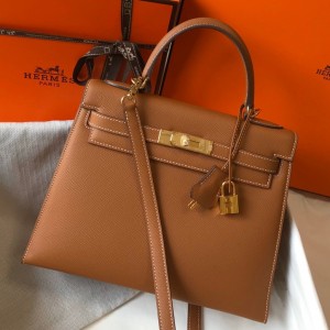 Hermes Kelly 28cm Sellier Bag in Gold Epsom Calfskin GHW