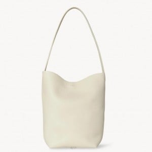 The Row Small N/S Park Tote in Ivory Grained Leather