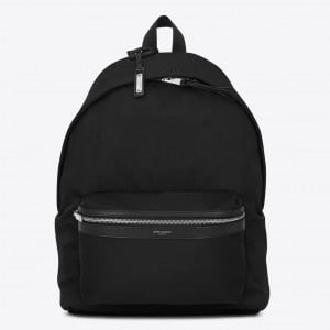 Saint Laurent City Backpacks In Black Canvas