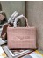 Dior Medium Book Tote Bag In Pink Cannage Embroidered Canvas