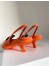 Prada Gabardine Slingback Pumps In Orange Nylon 