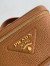Prada Mini Vanity Bag in Brown Grained Leather