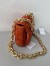 Bottega Veneta Chain Cassette Bag In Maple Intrecciato Suede Calfskin
