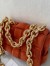 Bottega Veneta Chain Cassette Bag In Maple Intrecciato Suede Calfskin