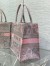 Dior Medium Book Tote Bag in Grey and Pink Toile de Jouy Reverse Embroidery