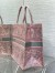 Dior Large Book Tote Bag in Pink and Gray Toile de Jouy Sauvage Embroidery