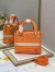 Dior Lady D-Lite Medium Bag In Fluorescent Orange Toile de Jouy Reverse Embroidery