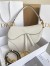 Dior Saddle Bag with Strap in White Grained Calfskin