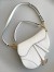 Dior Saddle Bag with Strap in White Grained Calfskin