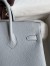 Hermes Birkin 25 Retourne Handmade Bag In Blue Glacier Clemence Leather