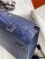 Hermes Kelly Sellier 32 Handmade Bag In Blue Iris Ostrich Leather
