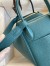 Hermes Lindy 30 Handmade Bag In Vert Bosphore Clemence Leather