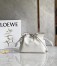 Loewe Mini Flamenco Clutch Bag In White Calfskin