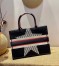 Dior Large Book Tote Bag In DiorAlps Blue Three-Tone Embroidery