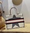 Dior Large Book Tote Bag In DiorAlps White Three-Tone Embroidery