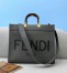 Fendi Sunshine Medium Tote Bag In Grey Calfskin