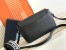 Prada Flap Shoulder Bag in Black Grained Leather