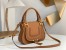 Chloe Marcie Small Double Carry Bag in Brown Grained Leather