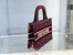 Dior Mini Book Tote Bag In Bordeaux Velvet Oblique Embroidered 