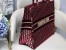 Dior Large Book Tote Bag In Bordeaux Oblique Embroidered Velvet