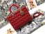 Dior Lady Dior Large Bag In Red Cannage Lambskin