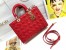 Dior Lady Dior Large Bag In Red Patent Cannage Calfskin