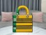 Dior Lady D-Lite Medium Bag In Yellow & Green D-Flower Pop Embroidery