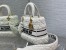Dior Lady D-Lite Medium Bag In White Cannage Shearling