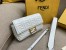 Fendi Medium Baguette Bag In White FF Nappa Leather