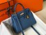 Hermes Kelly 25cm Retourne Bag in Blue Agate Clemence Leather GHW