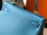 Hermes Kelly 28cm Retourne Bag in Blue Jean Clemence Leather GHW