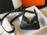 Hermes Lindy Mini Bag In Black Clemence Leather GHW