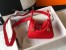 Hermes Lindy Mini Bag In Red Clemence Leather GHW