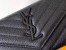 Saint Laurent Cassandre Large Flap All Black Wallet in Matelasse Leather