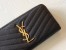 Saint Laurent Cassandre Zip Around Wallet in Black Matelasse Leather