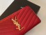 Saint Laurent Cassandre Zip Around Wallet in Red Matelasse Leather