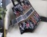 Dior Medium Book Tote In Black Camouflage With Multicolored Flowers