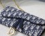 Dior Saddle Chain Wallet In Blue Oblique Jacquard