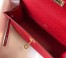 Hermes Kelly Pochette Clutch Bag In Red Epsom Leather