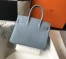 Hermes Birkin 30 Bag in Blue Lin Clemence Leather with GHW
