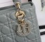 Dior Lady Dior Medium Bag in Grey Lambskin with Enamel Charm