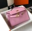 Hermes Kelly Pochette Clutch Bag In Mauve Sylvestre Epsom Leather