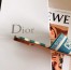 Dior Dway Slides In Ocean Blue D-Stripes Embroidered Cotton