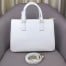 Prada Galleria Large Bag In White Saffiano Leather