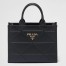 Prada Symbole Small Bag with Topstitching in Black Leather
