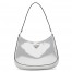 Prada Cleo Small Bag In Silver Brushed Leather